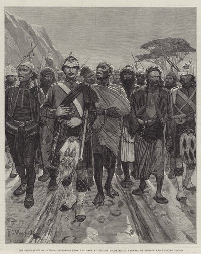 The Occupation of Cyprus, Prisoners from the Gaol at Nicosia Escorted to Kyrenia by British and Turkish Troops by Richard Caton Woodville junior
